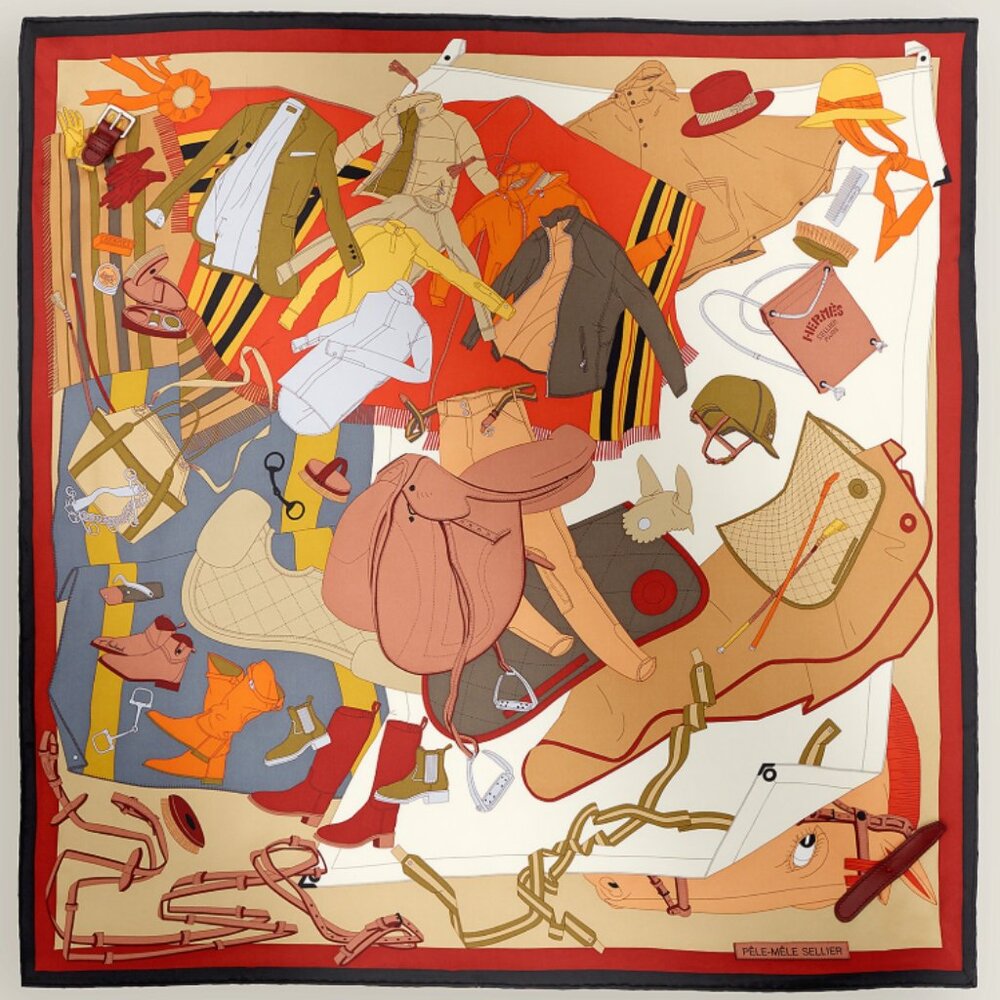 Hermes Scarf 70- pele-mele sellier - BRAND NEW WITH BOX